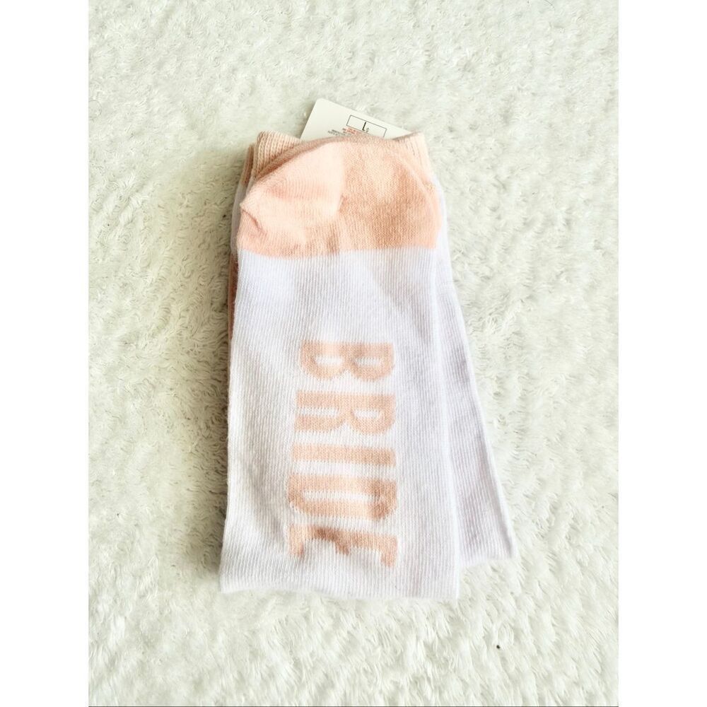 BRIDE white and pink socks